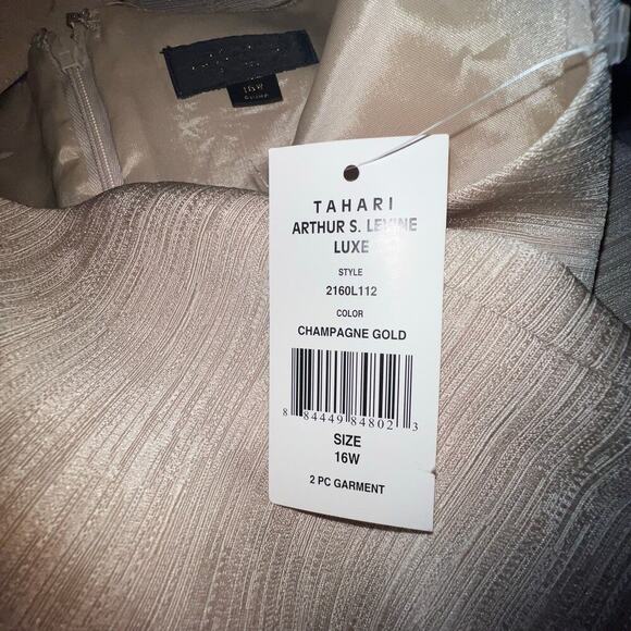 Tahari ASL, Jerry Luxe 16W Sequent Beaded Midi Shift Dress Long Jacket Set New ￼ - Picture 9 of 16